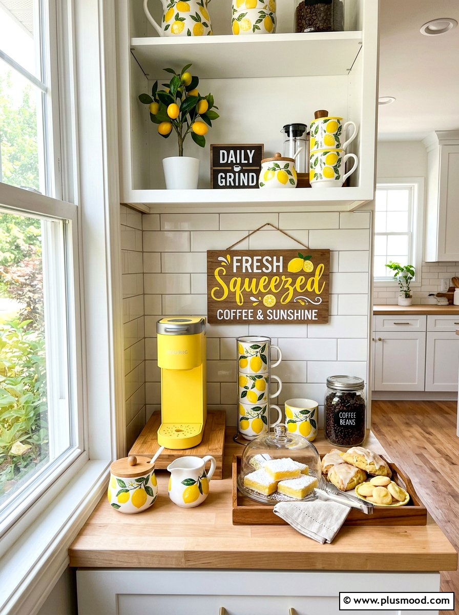 Lemon Coffee Station - 25 late summer lemon decor ideas