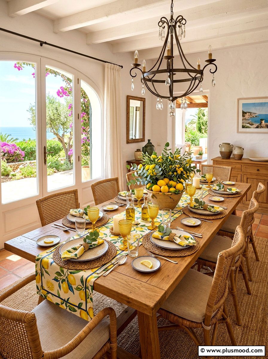 Lemon Dining Table - 25 late summer lemon decor ideas