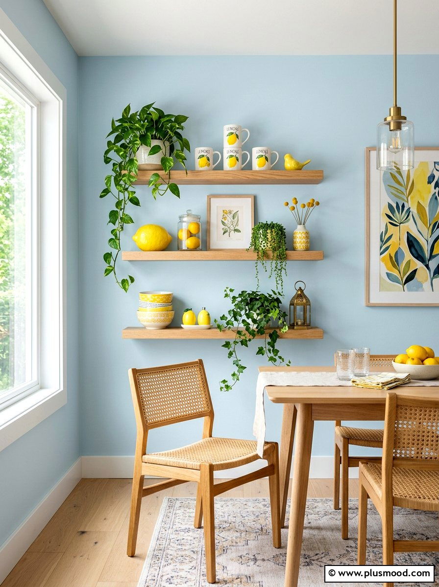 Lemon Floating Shelf Accessories - 25 summer lemon theme decor ideas