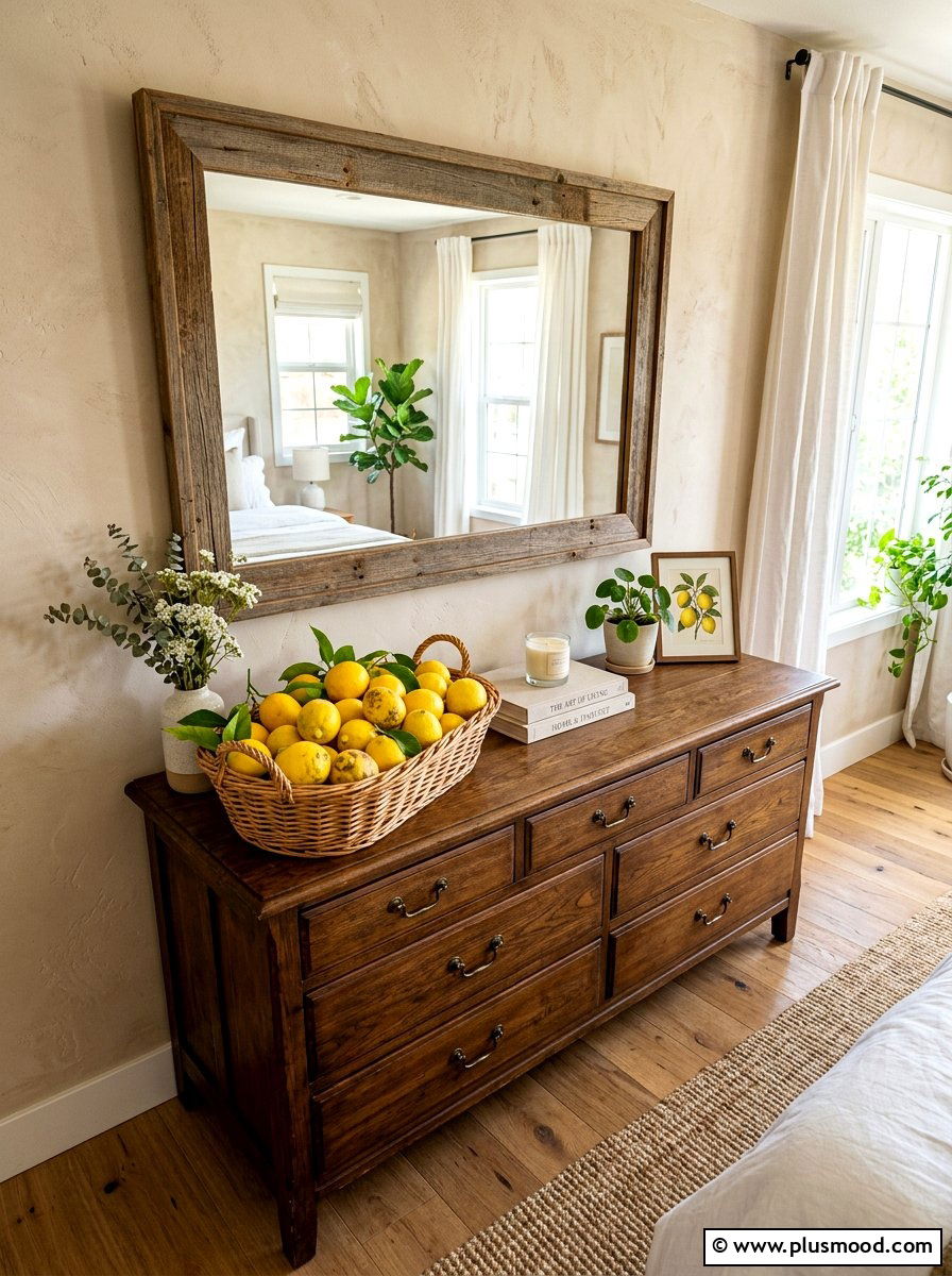 Lemon Fruit Basket - 25 summer lemon bedroom decor ideas