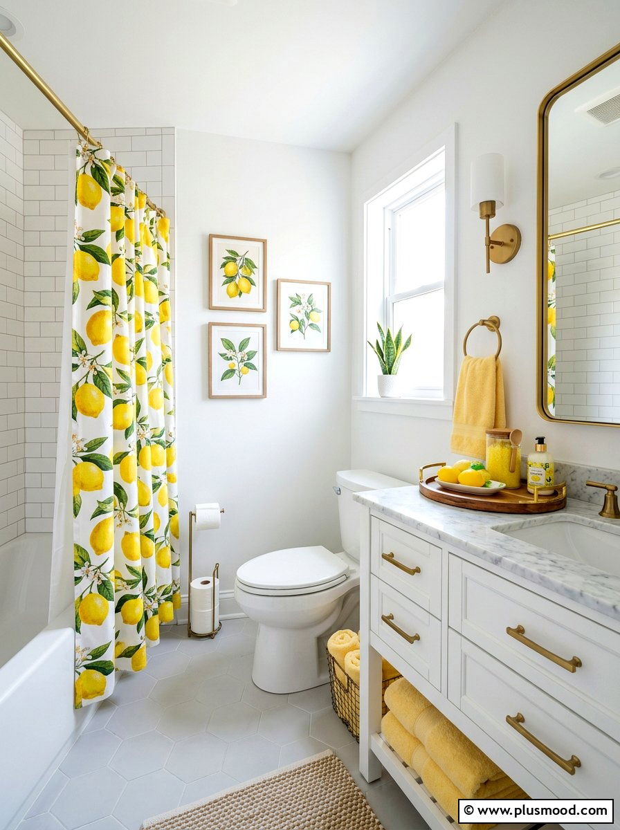 Lemon Guest Bathroom - 25 late summer lemon decor ideas