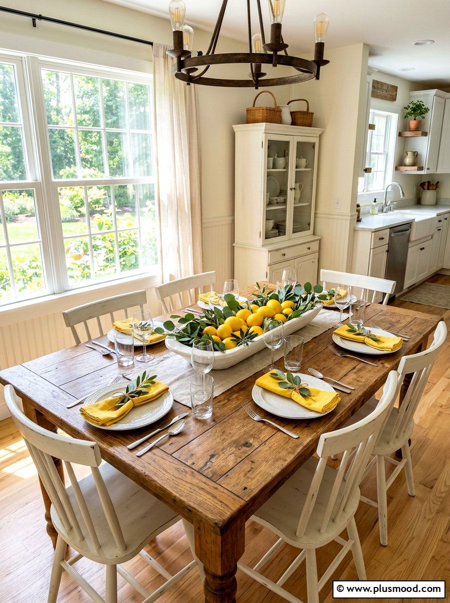 Lemon Kitchen Table Centerpiece - 25 summer lemon theme decor ideas