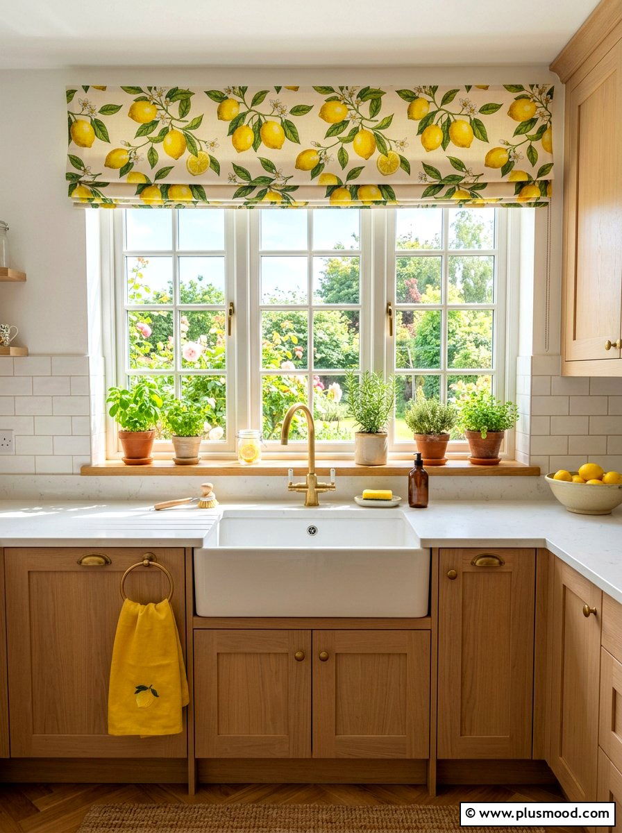 Lemon Kitchen Window Valance - 25 summer lemon theme decor ideas