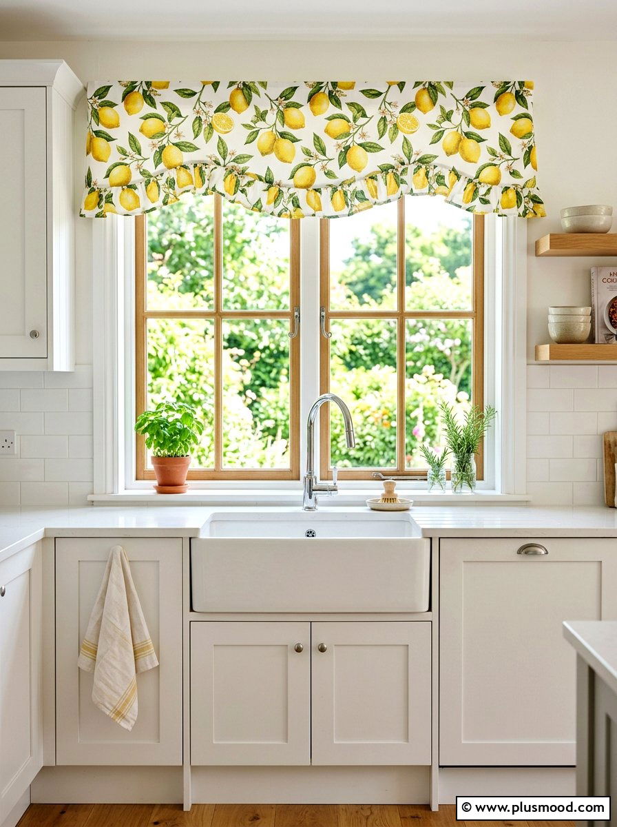 Lemon Kitchen Window Valance - 25 summer lemon kitchen decor ideas