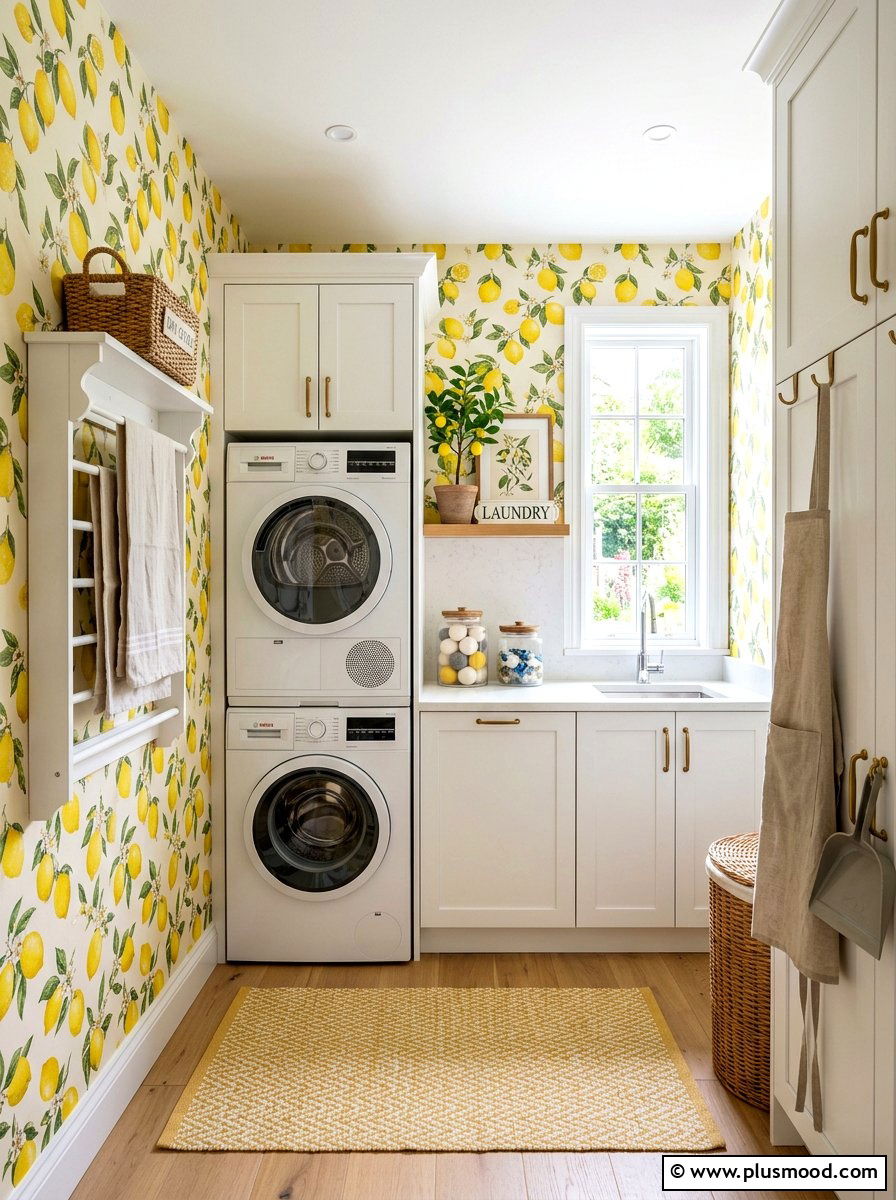 Lemon Laundry Room Wallpaper - 25 summer lemon theme decor ideas