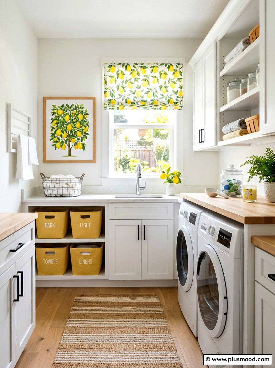 Lemon Laundry Room - 25 late summer lemon decor ideas
