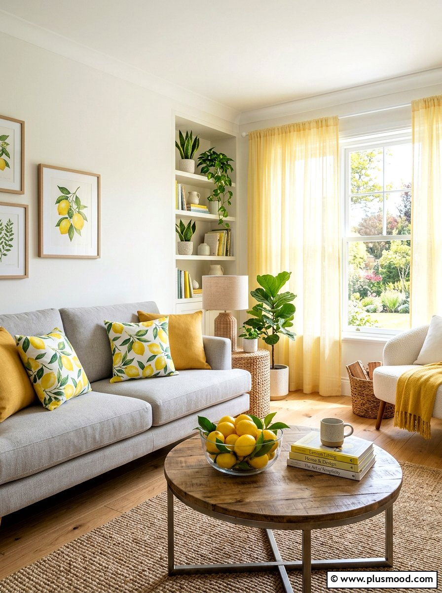 Lemon Living Room - 25 late summer lemon decor ideas