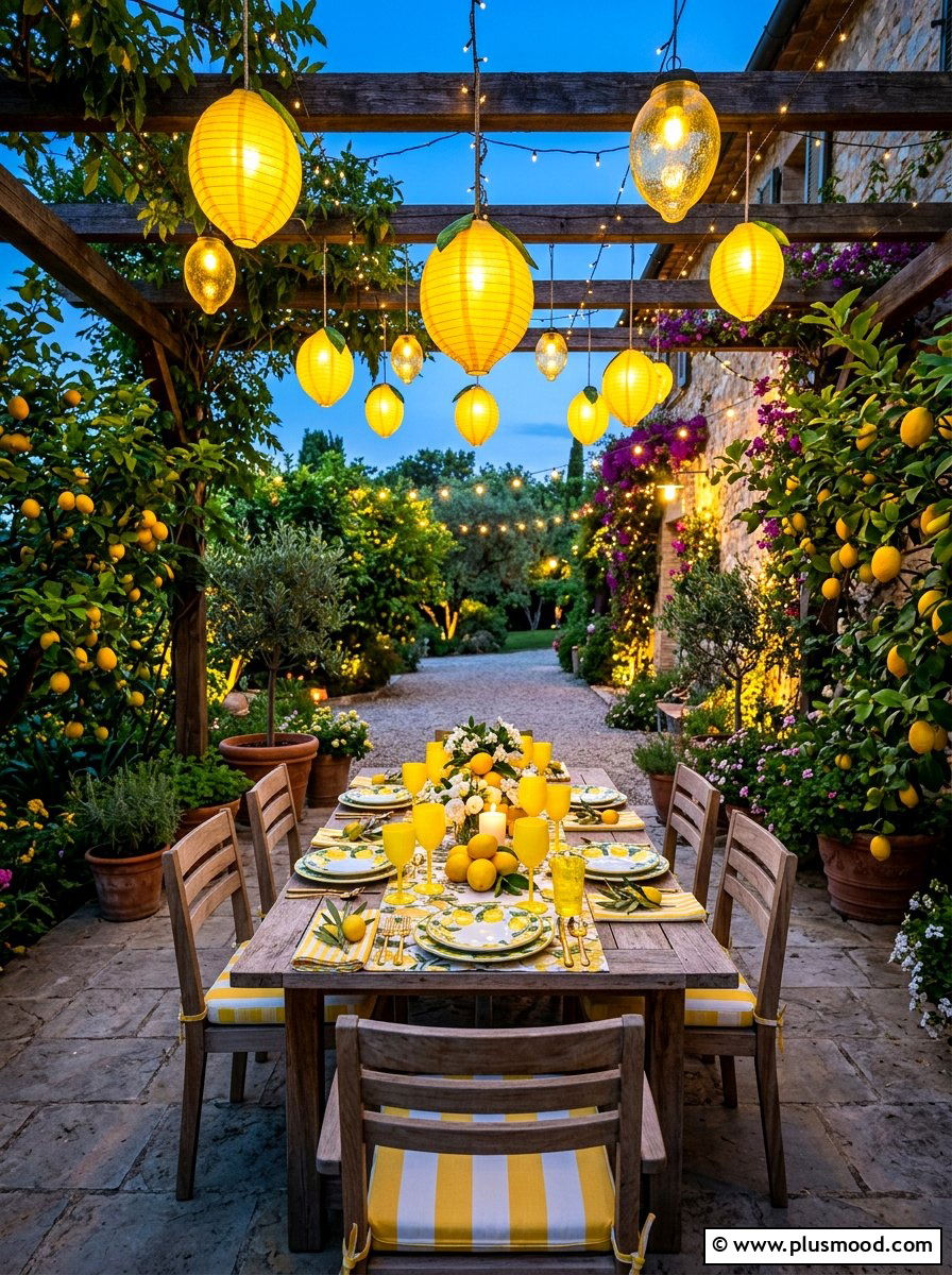 Lemon Patio Dining - 25 late summer lemon decor ideas
