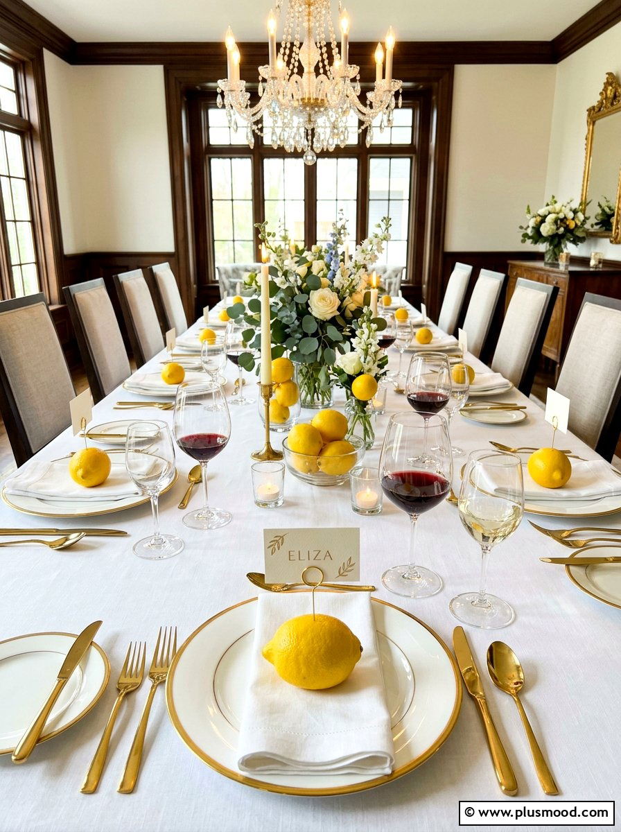 Lemon Place Card Holder - 25 summer decor ideas with lemons