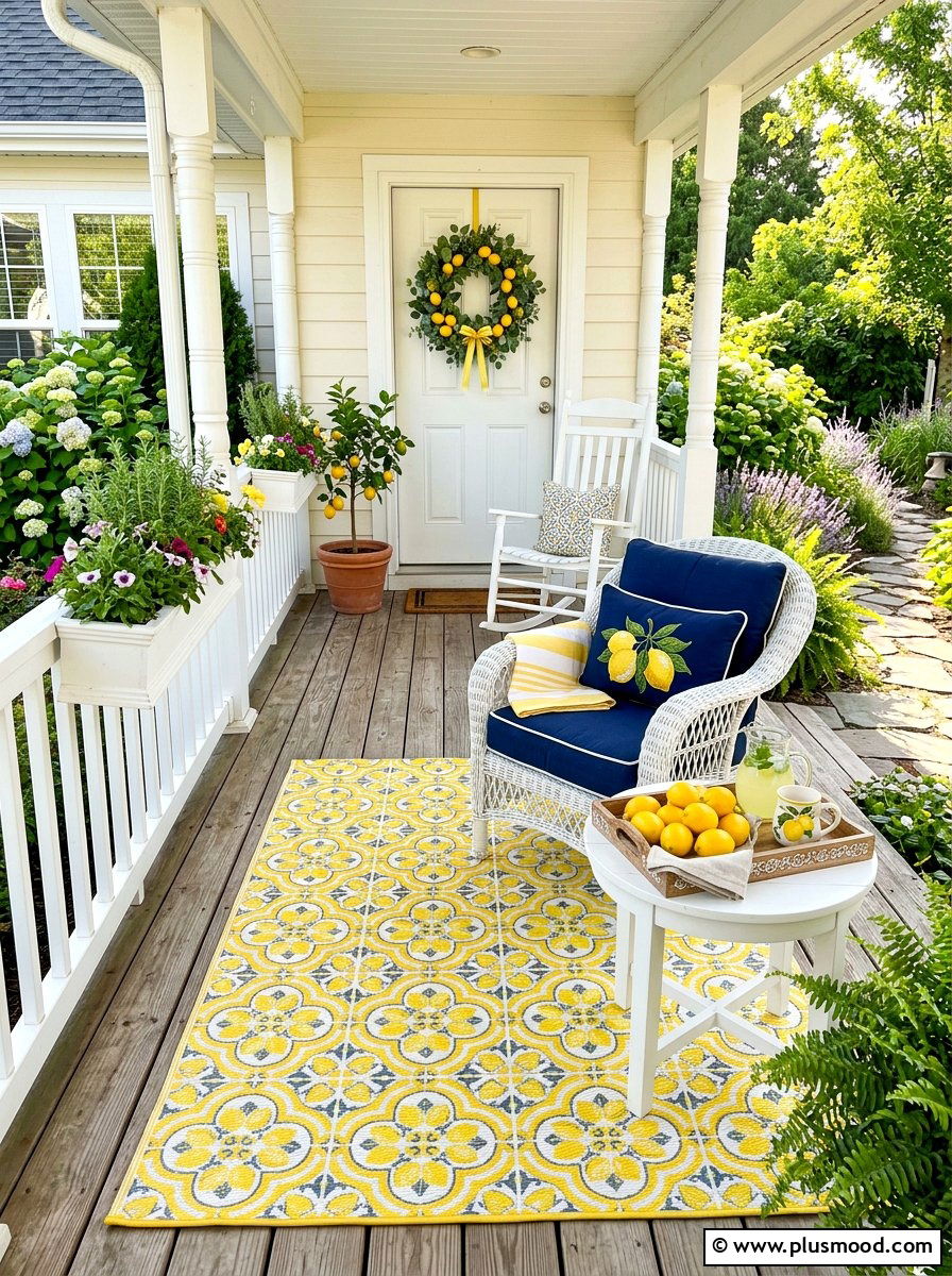 Lemon Porch Decor - 25 summer front porch curb appeal ideas