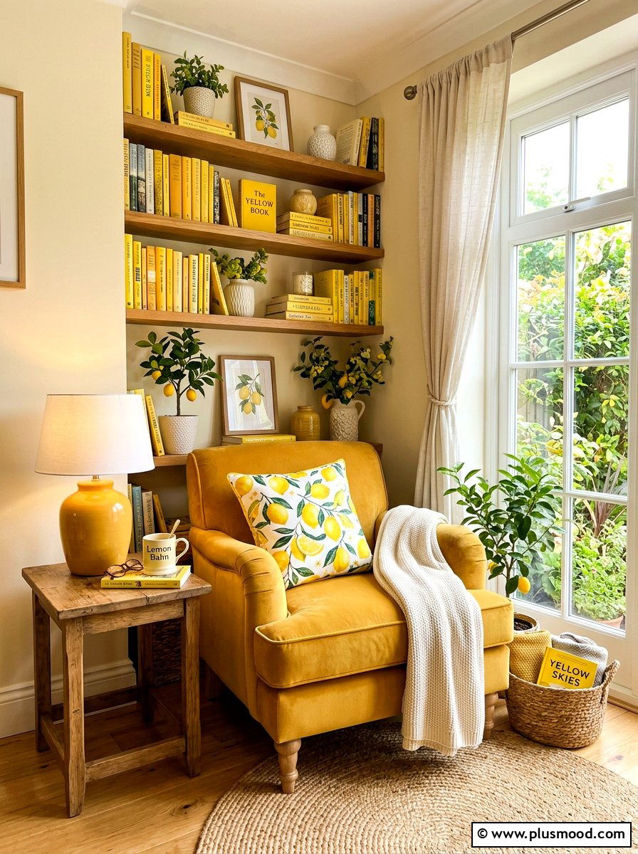 Lemon Reading Nook - 25 late summer lemon decor ideas
