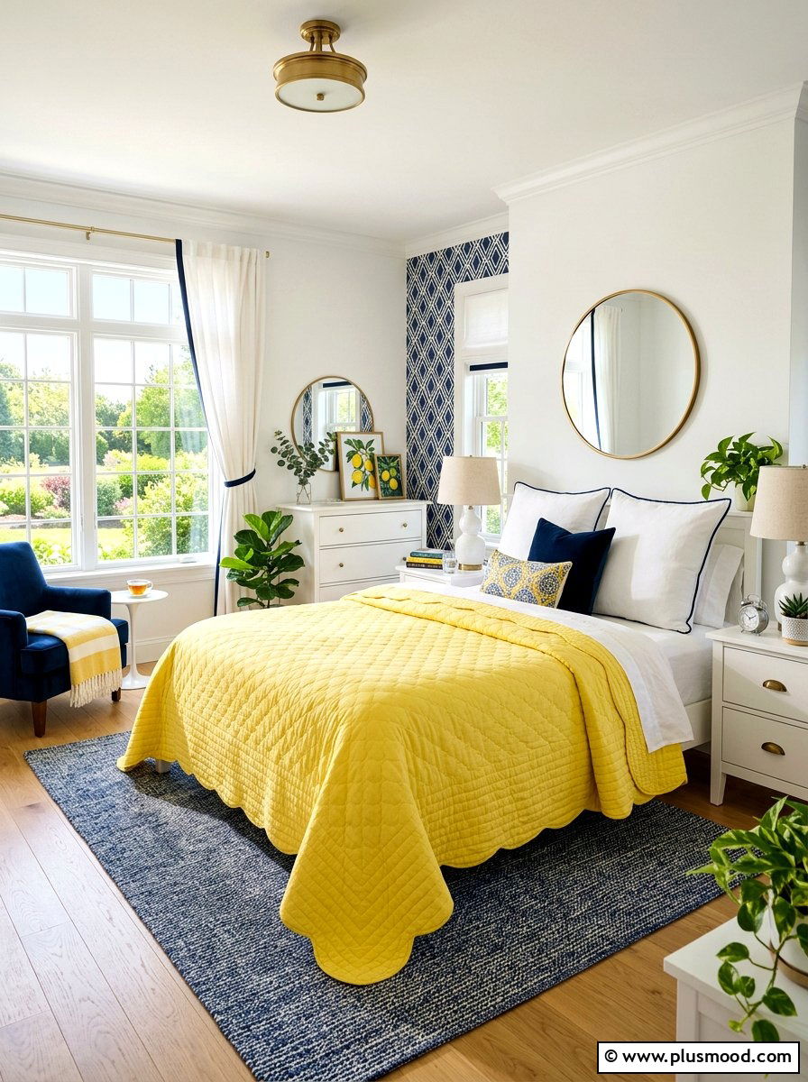 Lemon Scalloped Quilt - 25 summer quilt ideas for bedroom