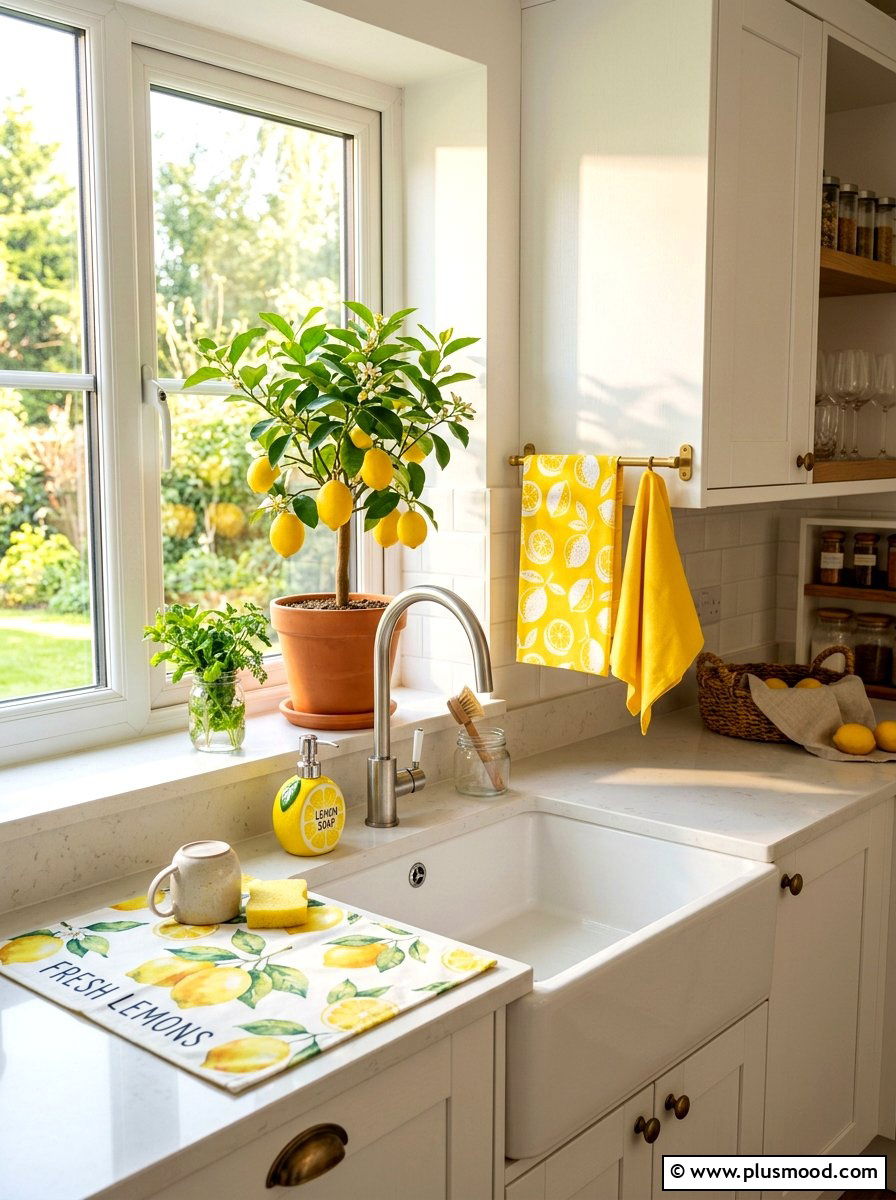 Lemon Sink Area - 25 late summer lemon decor ideas