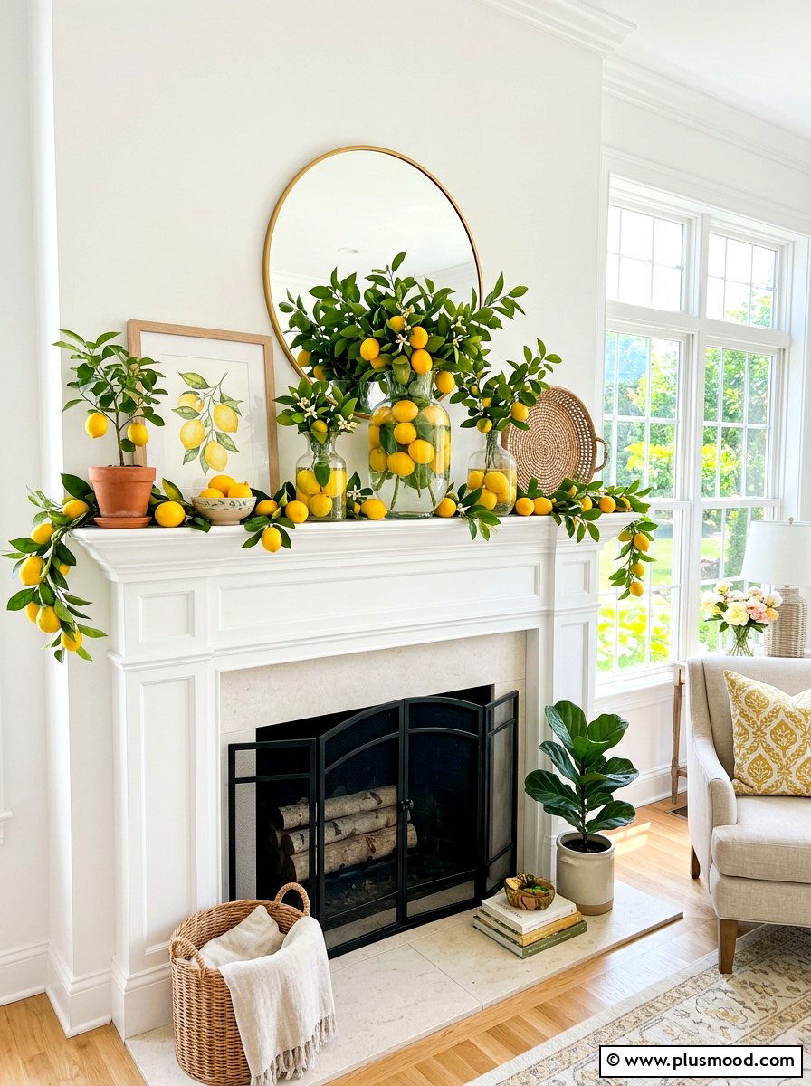 Lemon Summer Mantel Decor - 25 summer mantel decor ideas