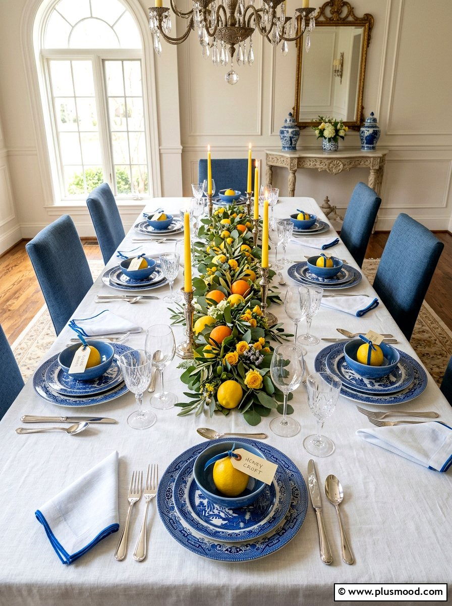 Lemon Table Setting - 25 late summer lemon decor ideas