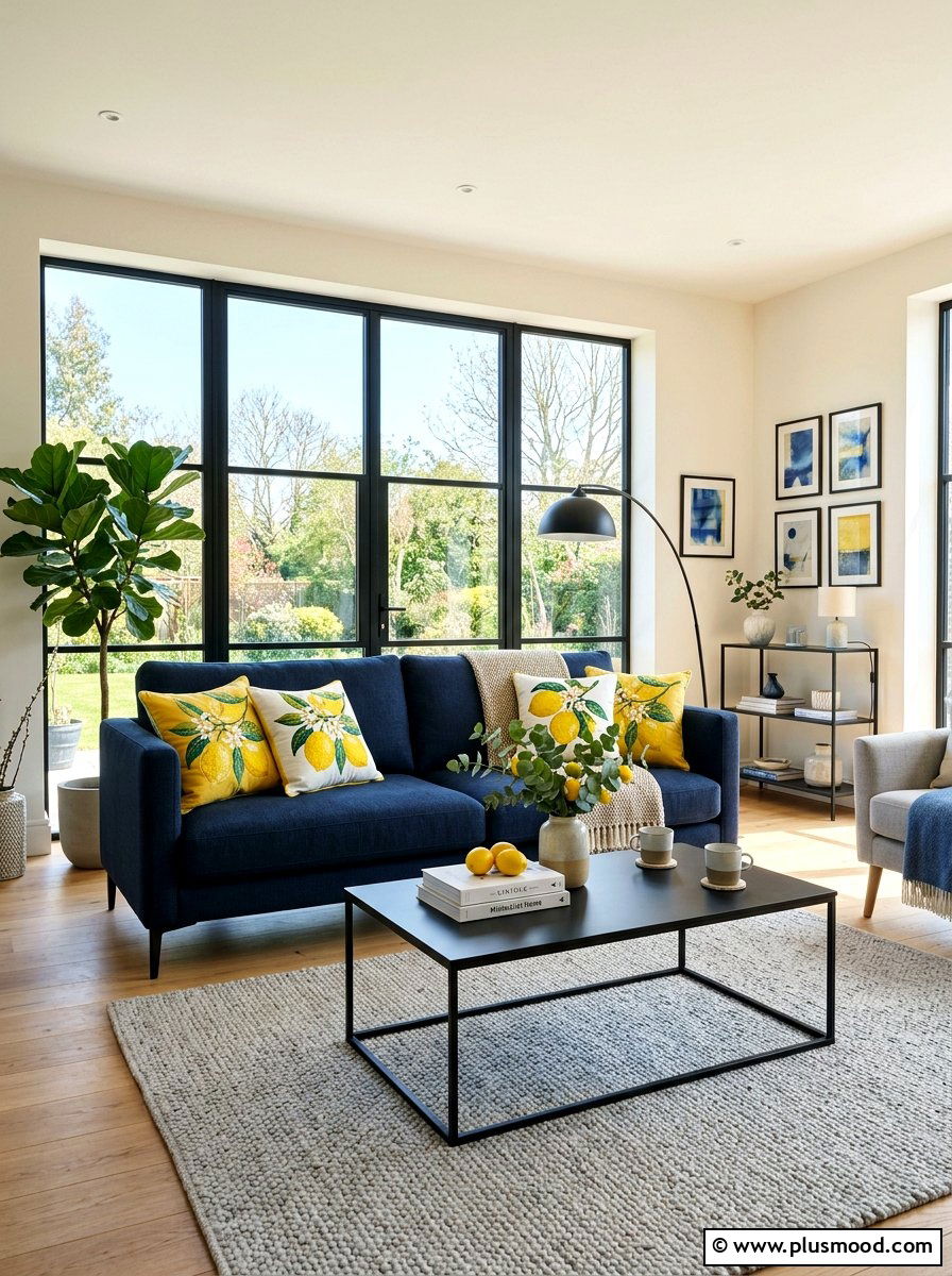 Lemon Throw Pillow Sofa - 25 summer decor ideas with lemons