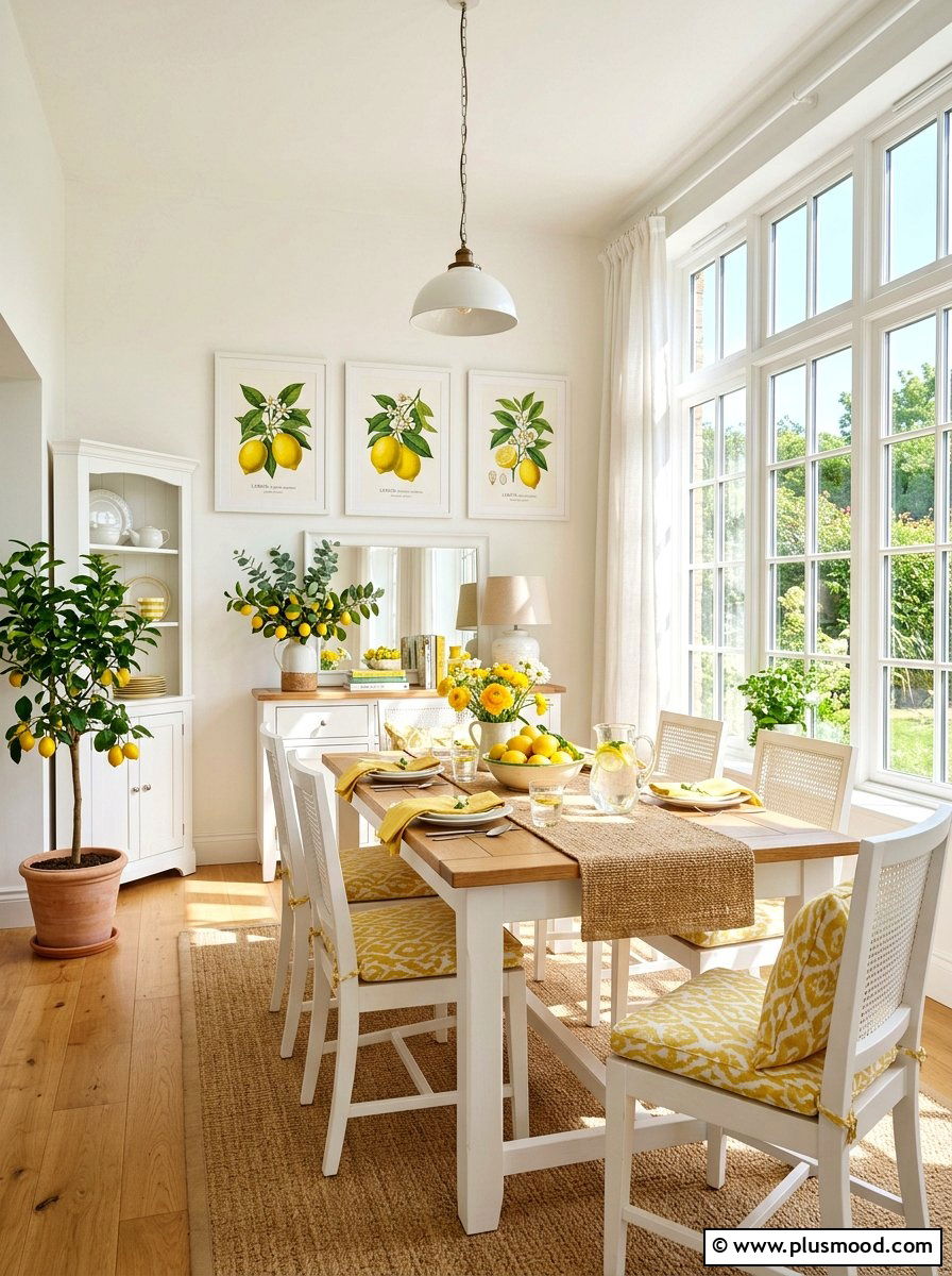 Lemon Wall Art - 25 summer dining room wall decor ideas