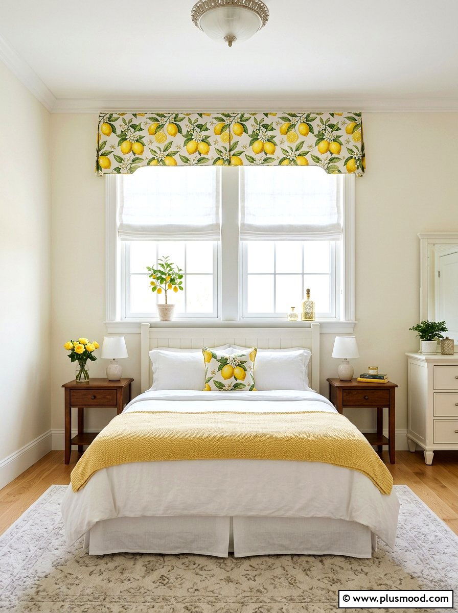 Lemon Window Treatment - 25 summer lemon bedroom decor ideas