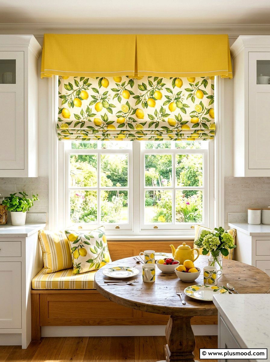 Lemon Window Treatment - 25 late summer lemon decor ideas