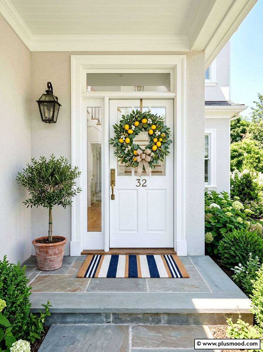 Lemon Wreath Front Door - 25 summer decor ideas with lemons