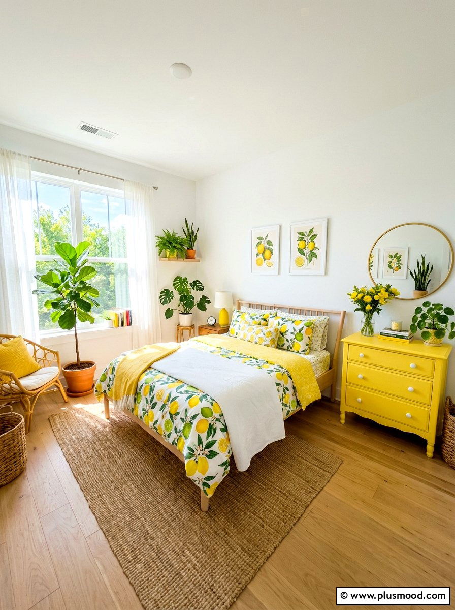 Lemon Yellow Bedroom - 25 summer girls bedroom ideas