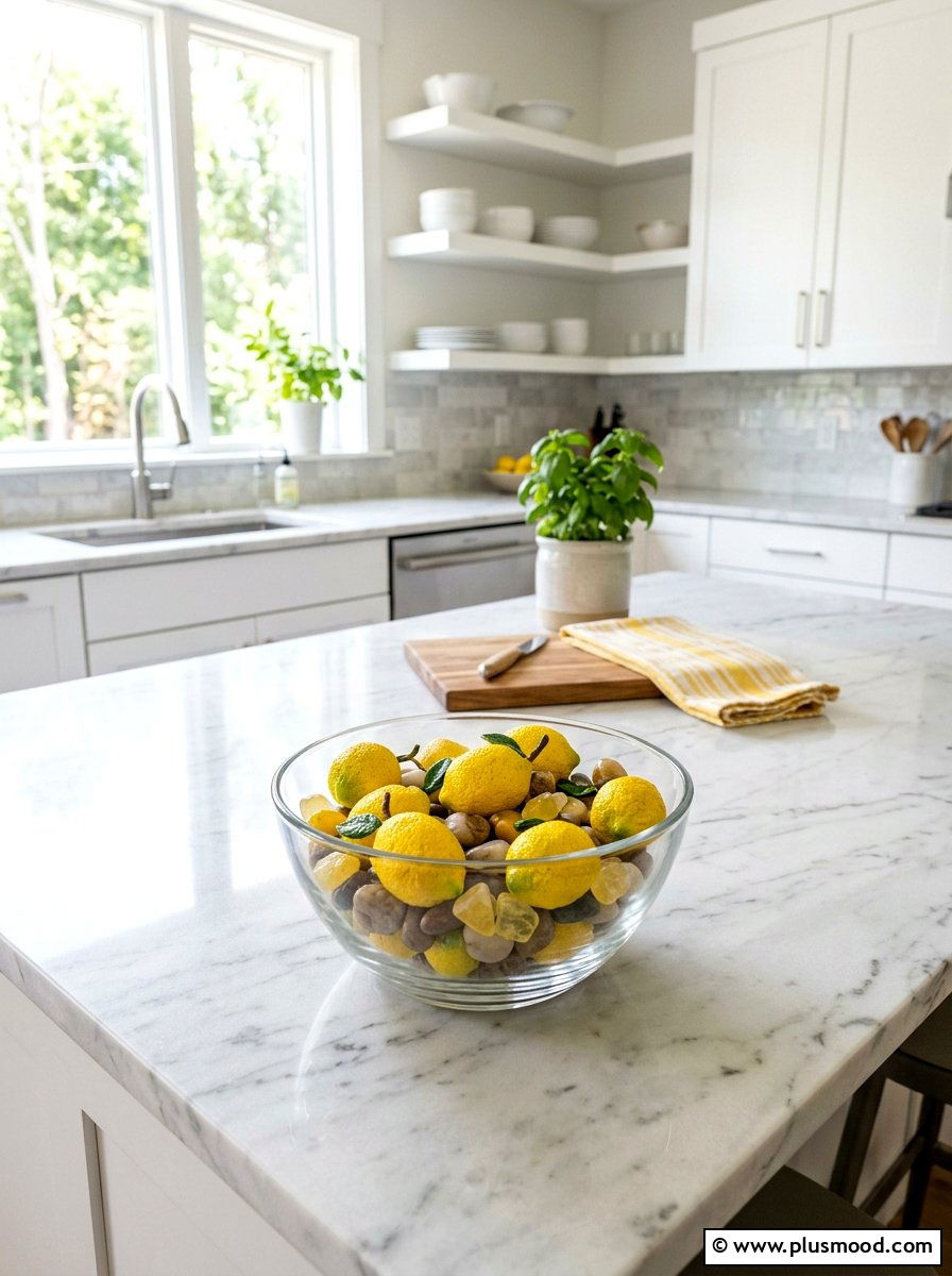 Lemon citrus rock decor - 25 painted rock ideas with fruit design