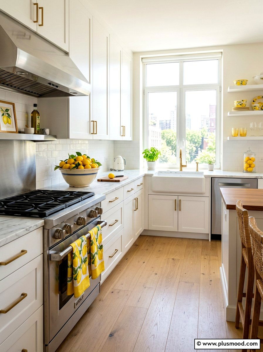 Lemon kitchen accent - 25 summer kitchen decor ideas for apartments