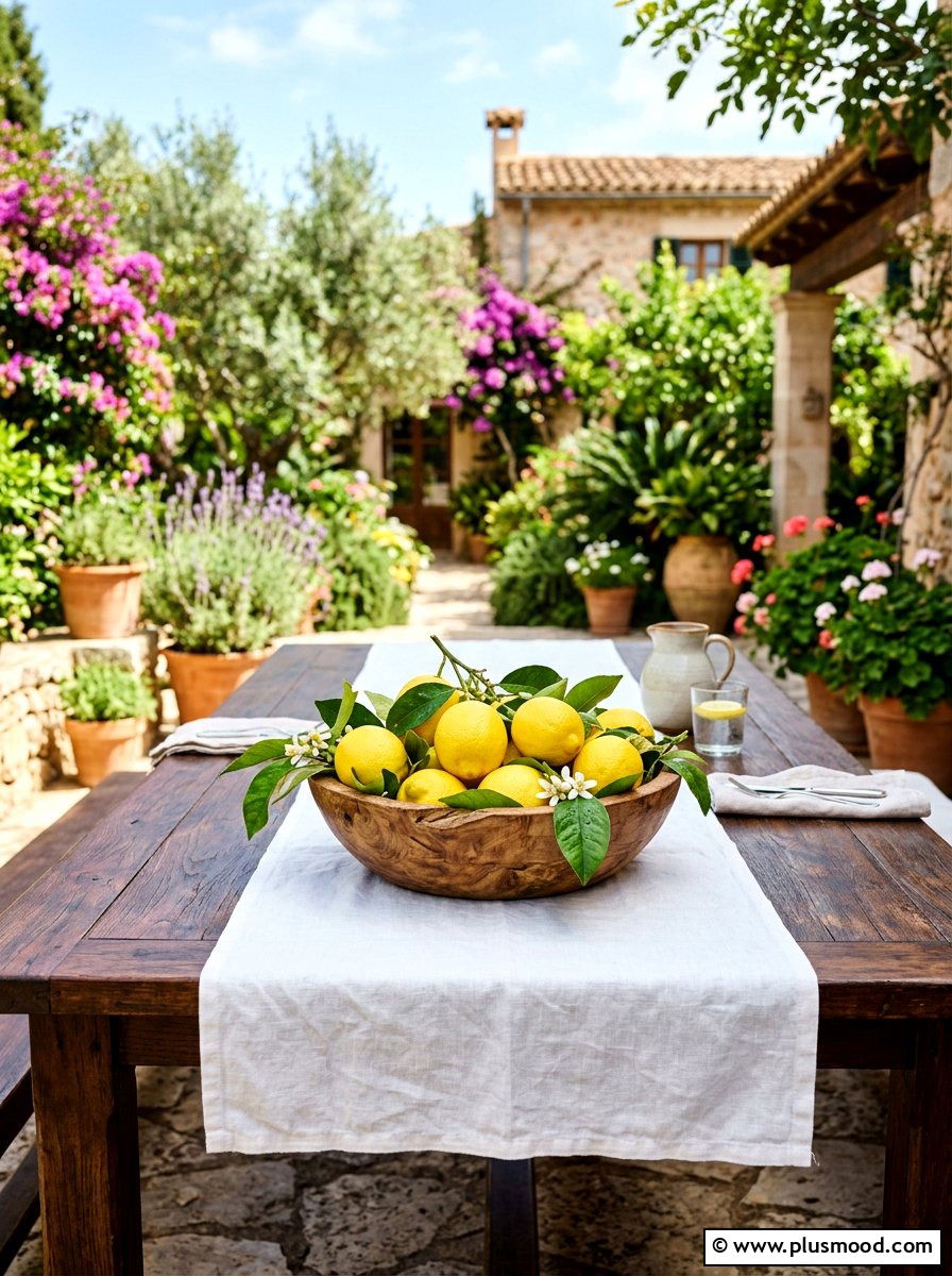 Lemon patio table centerpiece - 25 summer patio table decor ideas