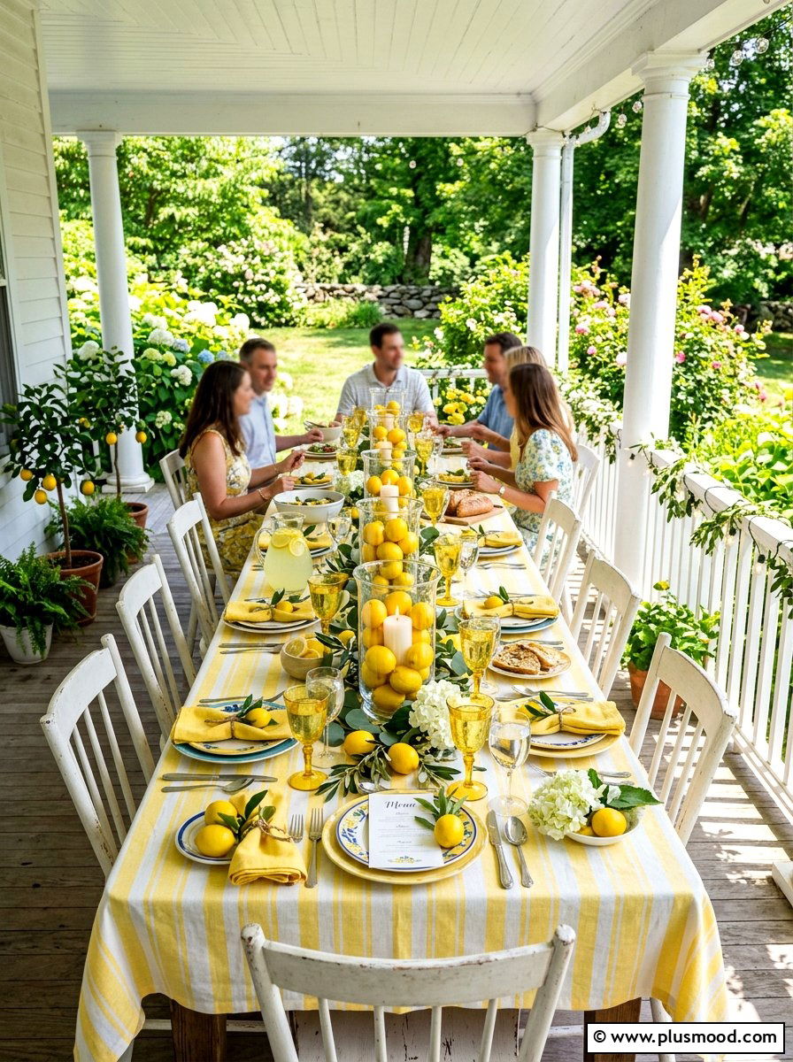Lemon theme dinner party - 25 summer dinner party table ideas