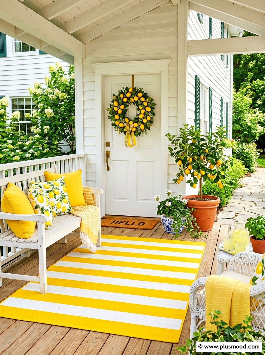 Lemon theme porch - 25 best summer front porch decor ideas