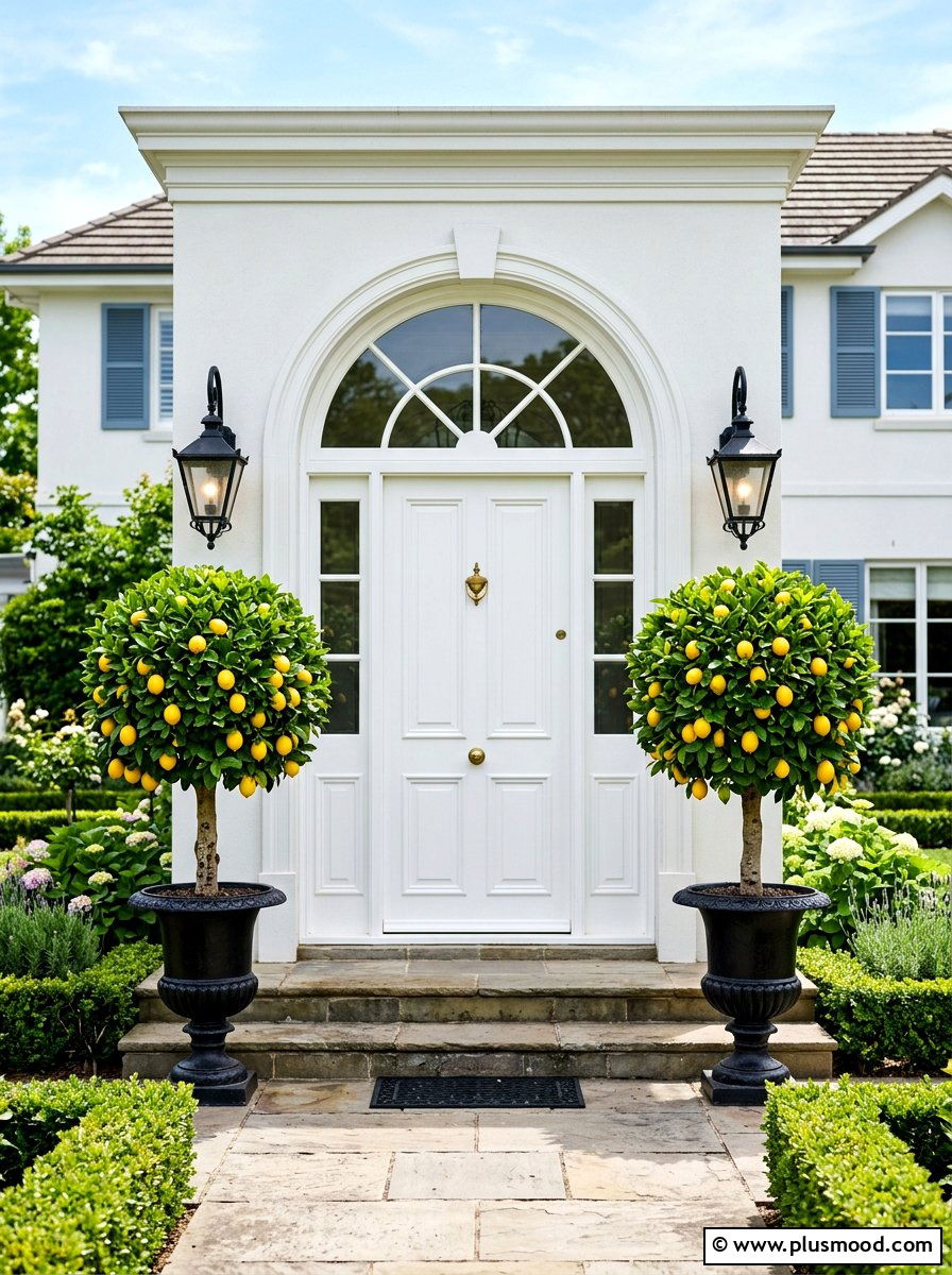 Lemon topiary plants - 25 summer front porch decor ideas with lemons