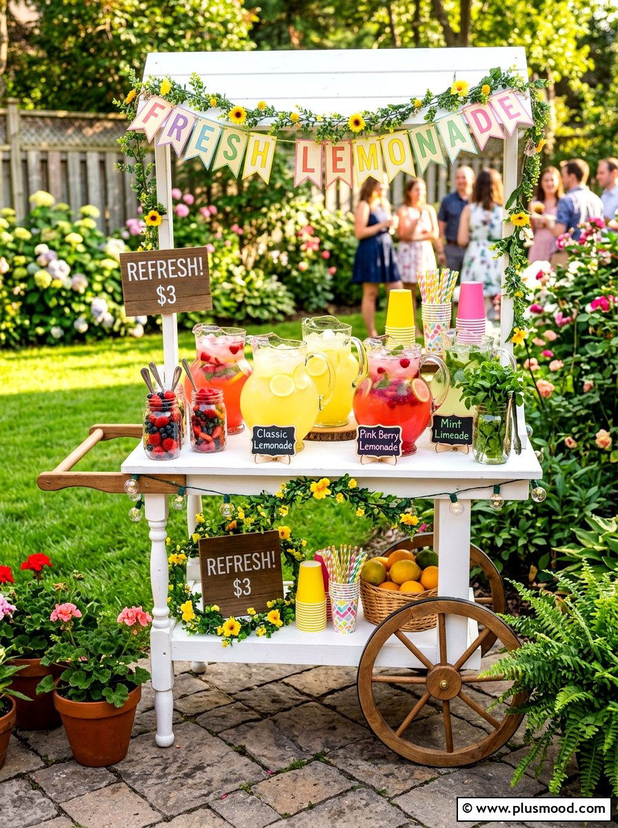 Lemonade Bar Display - 25 summer summer barbecue ideas