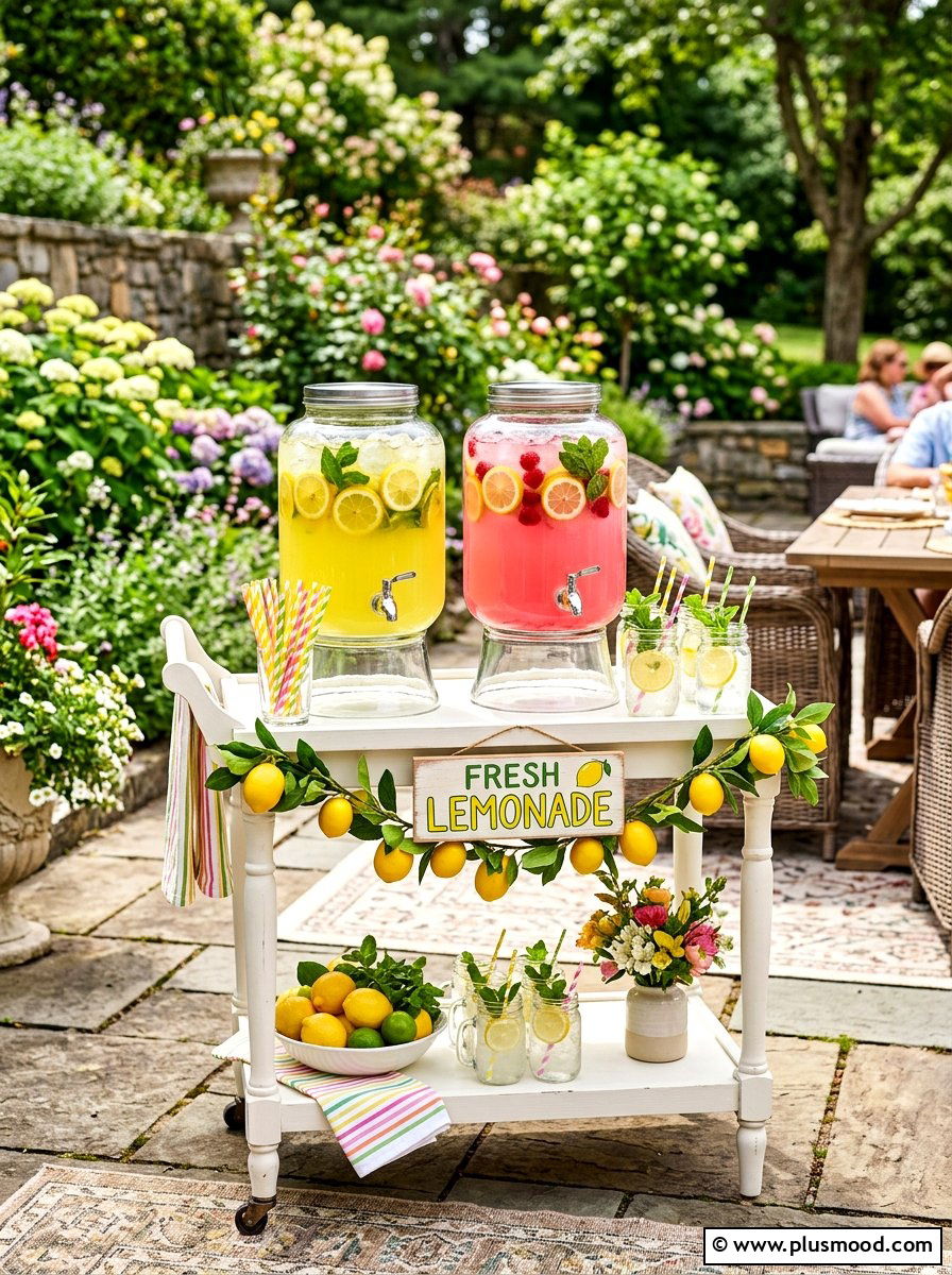 Lemonade Refreshment Station - 25 end of summer backyard party ideas