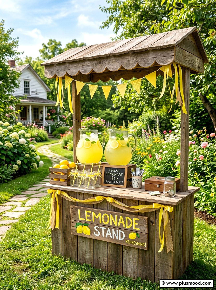 Lemonade Stand Setup - 25 summer family gathering ideas outdoors