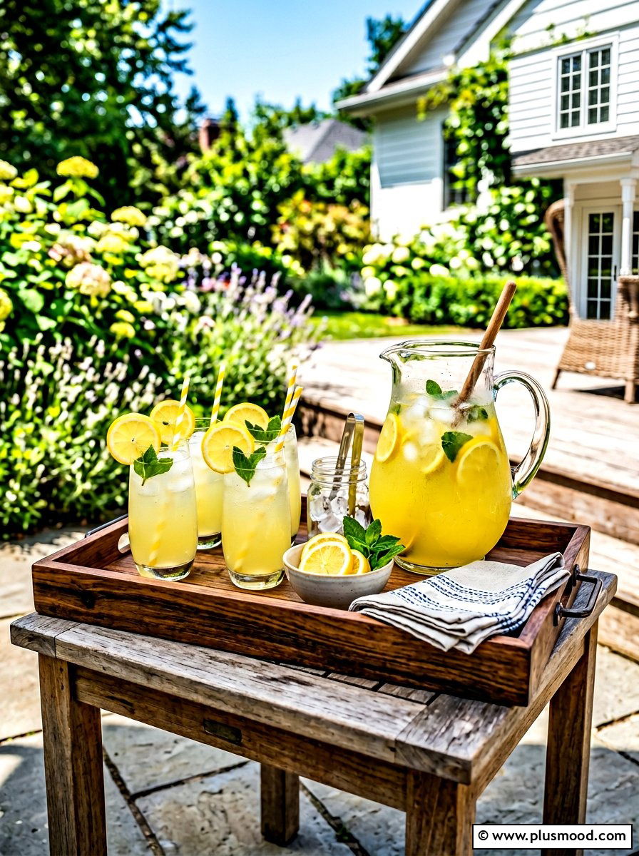 Lemonade Station Tray - 25 budget summer front porch decor ideas