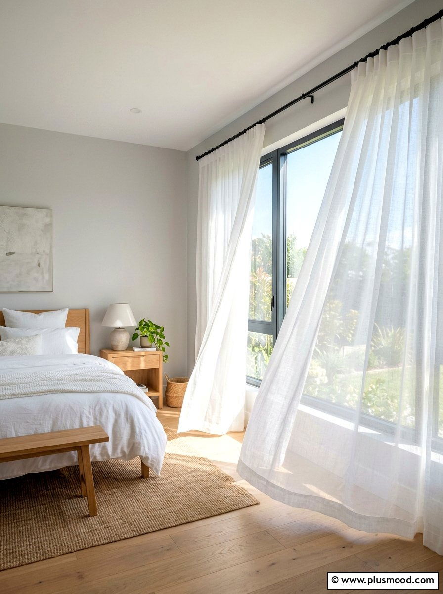 Light Airy Curtains - 25 simple summer bedroom ideas