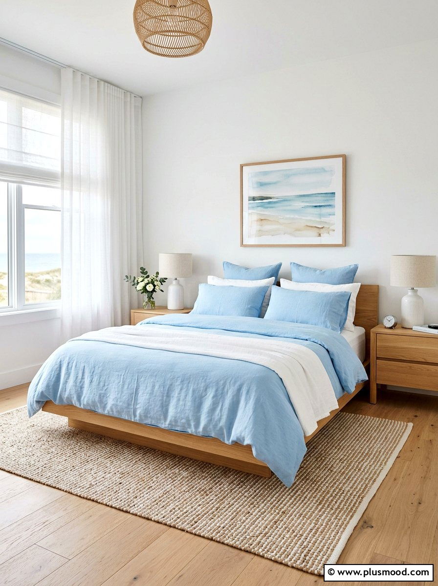 Light Blue Bedding - 25 easy summer home decor ideas