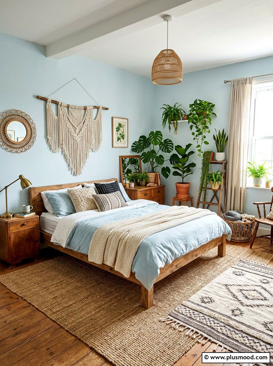 Light Blue Boho Bedroom