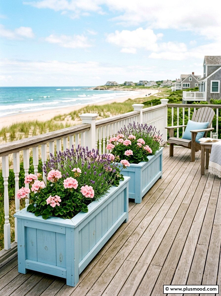 Light Blue Deck Planter - 25 summer blue planter styling ideas