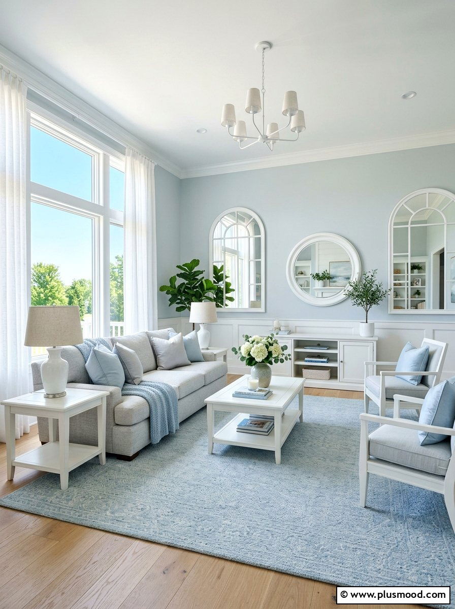 Light Blue Gray Living Room - 25 summer decor ideas for gray living room