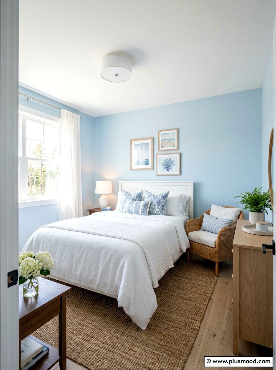 Light Blue Guest Room - 25 light and airy summer decor ideas