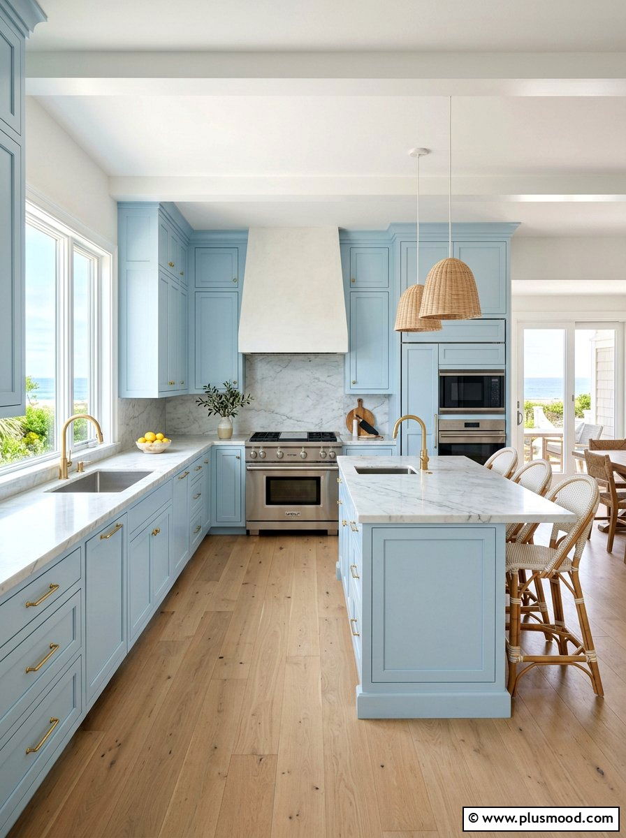 Light Blue Kitchen Cabinets - 25 summer blue kitchen decor ideas