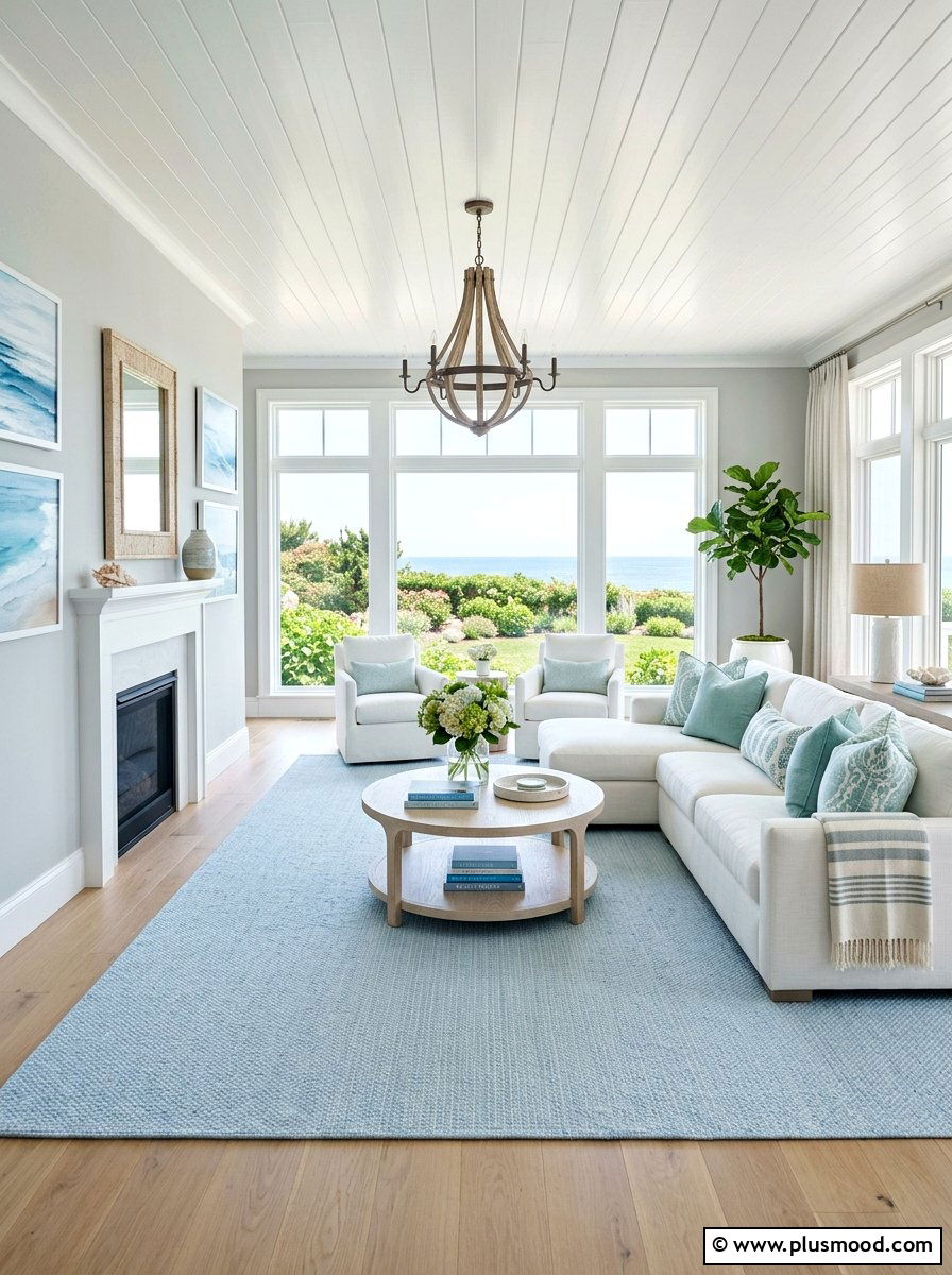 Light Blue Living Room - 25 light summer living room ideas