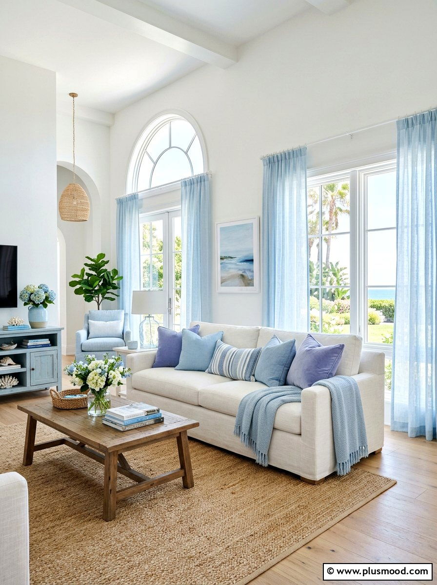 Light Blue Sofa Accents - 25 summer sofa styling ideas