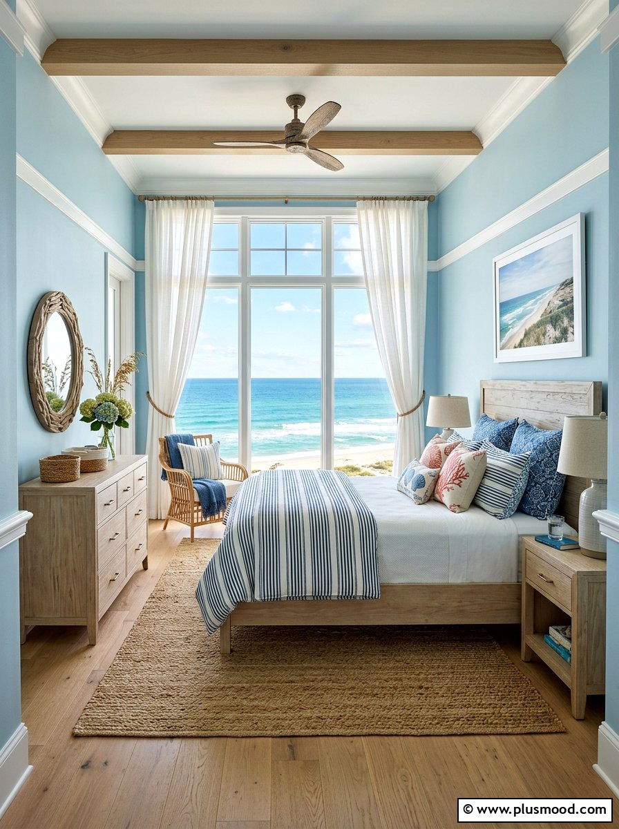 Light Blue Walls - 25 cool summer bedroom ideas