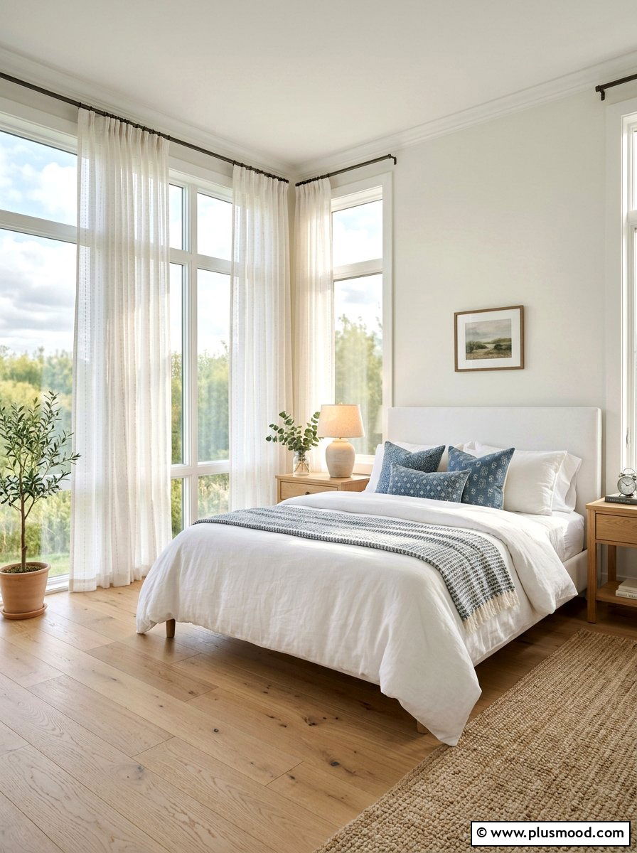 Light Filtering Sheer Curtains - 25 summer bedroom ideas on a budget