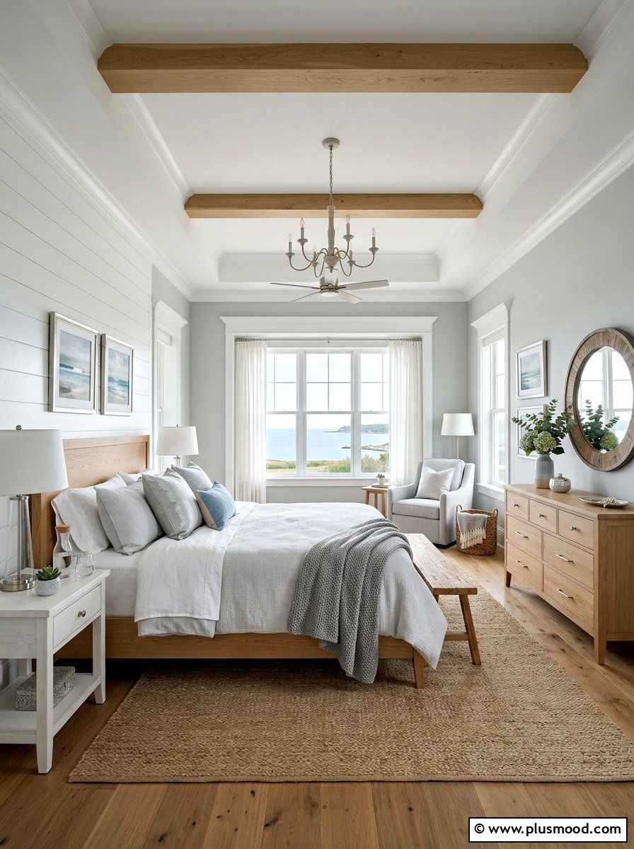 Light Gray Coastal Farmhouse Bedroom - 25 summer coastal farmhouse bedroom ideas