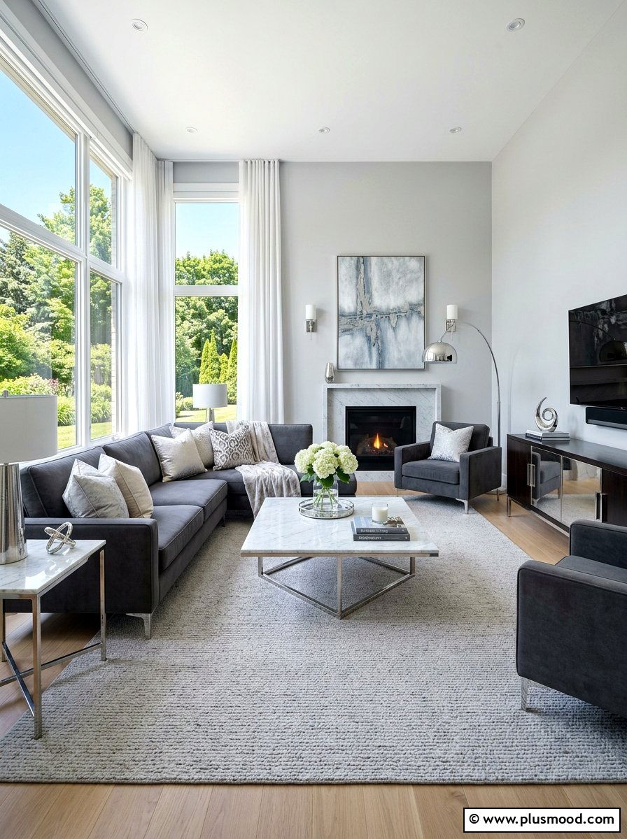 Light Gray Rug - 25 summer rug ideas for living room