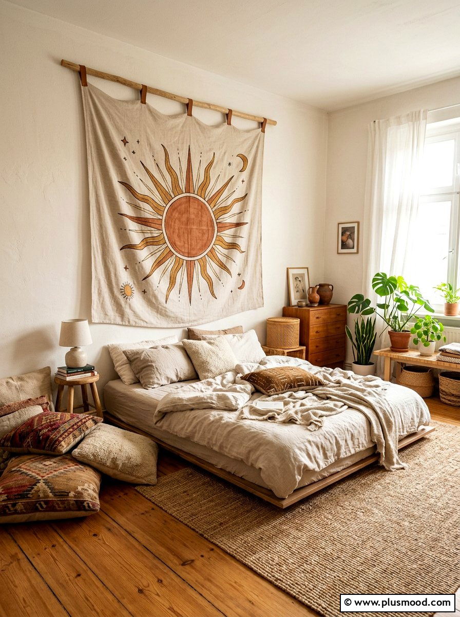 Light Linen Tapestry Bedroom - 25 summer wall decor ideas for bedroom