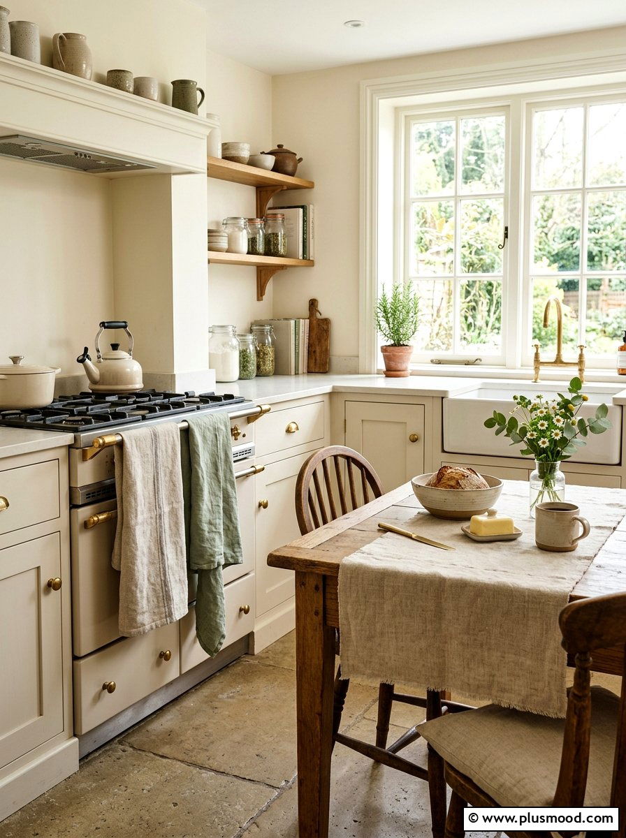 Light Linen Textiles - 25 summer small kitchen decor ideas